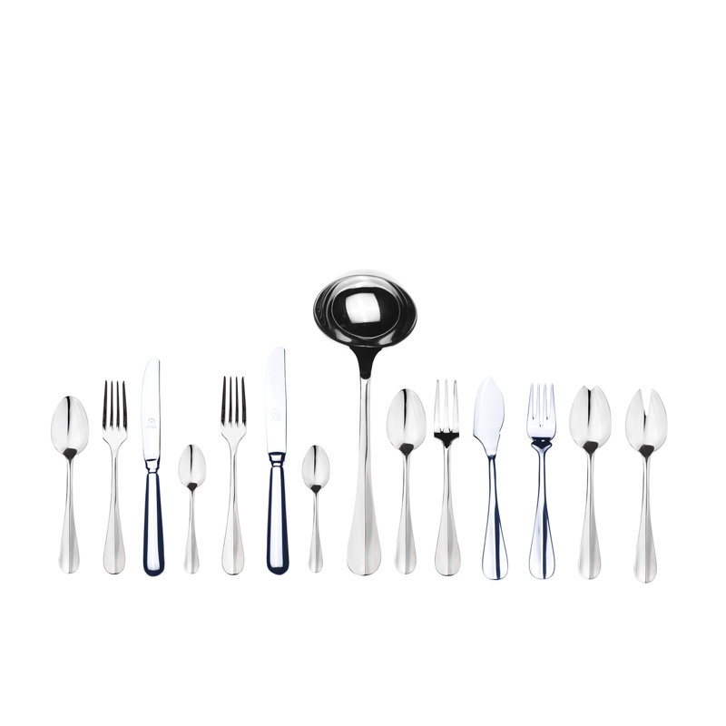 Ensemble de couverts Roma avec couteaux H / H (configuration P) - 113 pièces - Acier inoxydable