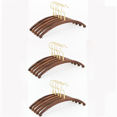 Solid Wood and Brass Clothes Hanger