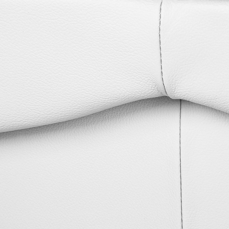 Heppman Genuine Leather 3-Seat Sofa, White