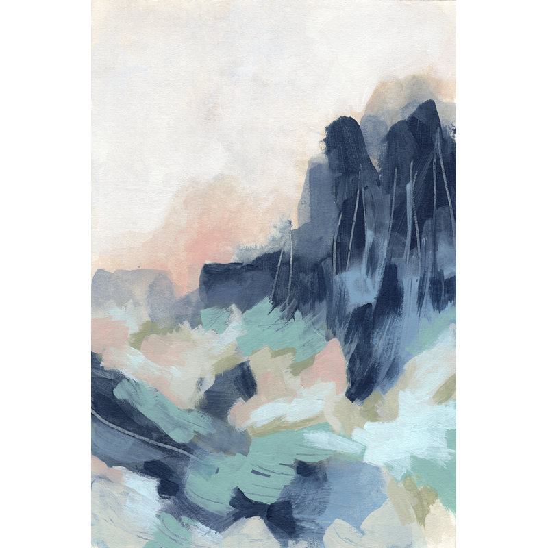 Sunset Surf II - Painting on Canvas, 30 cm H x 20 cm W, Black Floater Framed