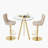 Bar Height Set, Tempered Glass Round Dining Table and Velvet Adjustable Dining Chairs.-1778818032-1778818037
