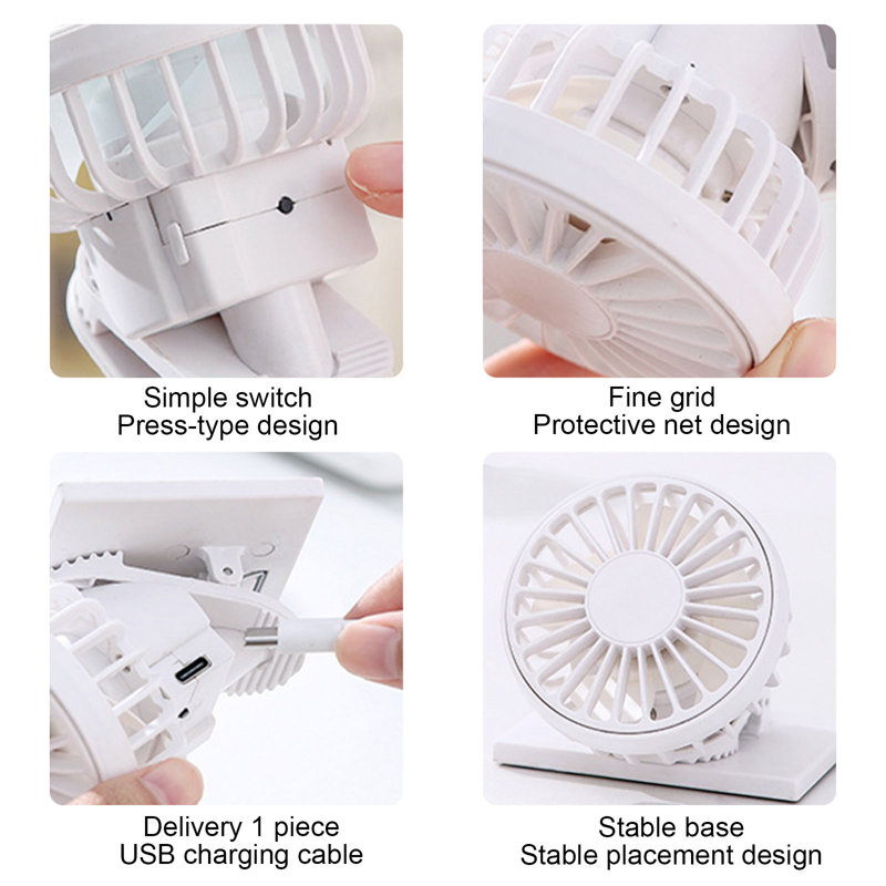 Ventilateur de bureau USB kabndieu, White