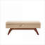 Repose-pieds avec rangement caché - Tissu en laine Teddy pour repose-pieds de chambre à coucher, sièges supplémentaires | Noyer brun | Bois massif