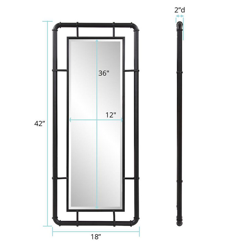 Brennan Metal Rectangle Mirror, 42" x 18"