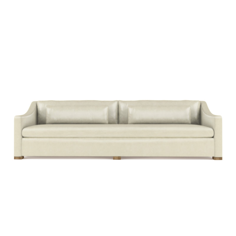 Crosby Slope Arm Sofa, Box Weave Linen Alabaster, 32.5" H x 108" W x 43" D, Weathered