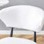 Chaise de salle à manger blanche minimaliste (4) - Dossier incurvé ergonomique pour le confort, rembourrage en éponge à rebond élevé, structure en métal robuste, fonction de glissement, facilité d'assemblage, processus-1653226013-1653226002
