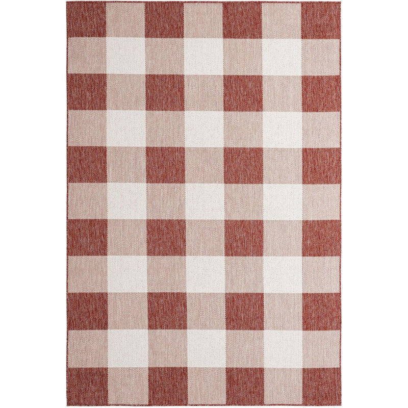 Tapis intérieur / extérieur rouge Borland, Rectangle 6 pi 1 po x 9 pi
