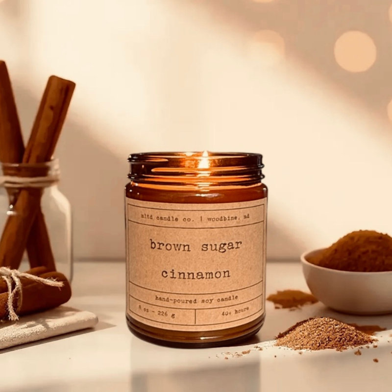 Brown Sugar Cinnamon Scented Soy Candle