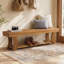 Upholstered Bench with Shelves