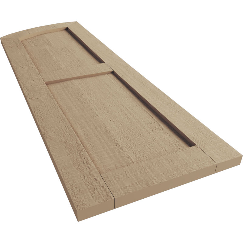 Timberthane deux panneaux plats égaux avec volets elliptiques en faux bois (par paire), 88", 15"