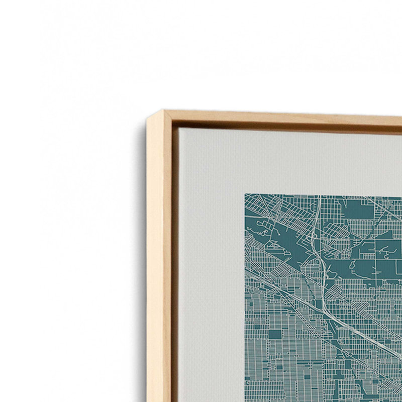 Chicago Street Map, reproduction d'art sur toile, Cadre flottant en érable américain, 20 po x 30 po