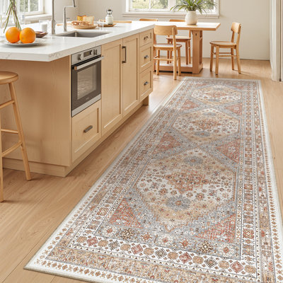 Malaika Machine-Washable Non-Slip Medallion Area Rug