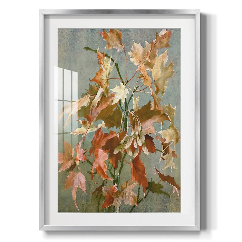 Automne antique II, Papier avec cadre argenté, Blanc
