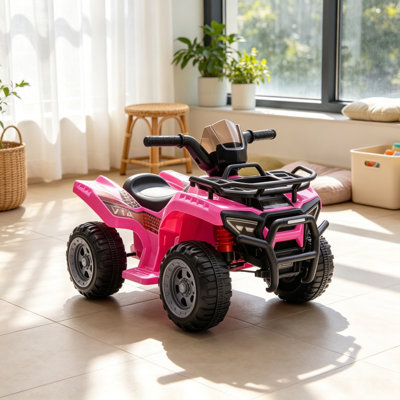 Quad électrique 6 V pour enfants avec phares fonctionnels, propulsion arrière et pneus larges