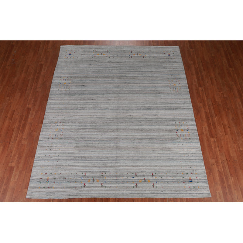Tapis gris et ivoire Gabbeh 8