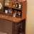 Solid Wood Expandable Storage Cabinet Makeup Table