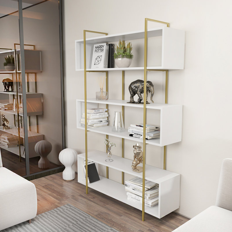 Bruti Bookcase, Gold, White