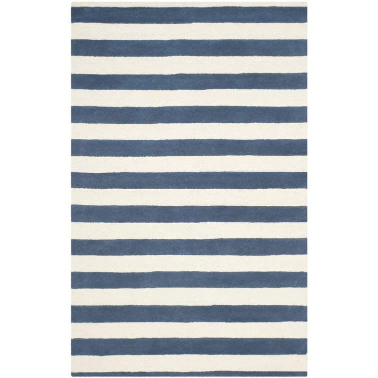 Abington Striped Wool Hand Tufted Area Rug