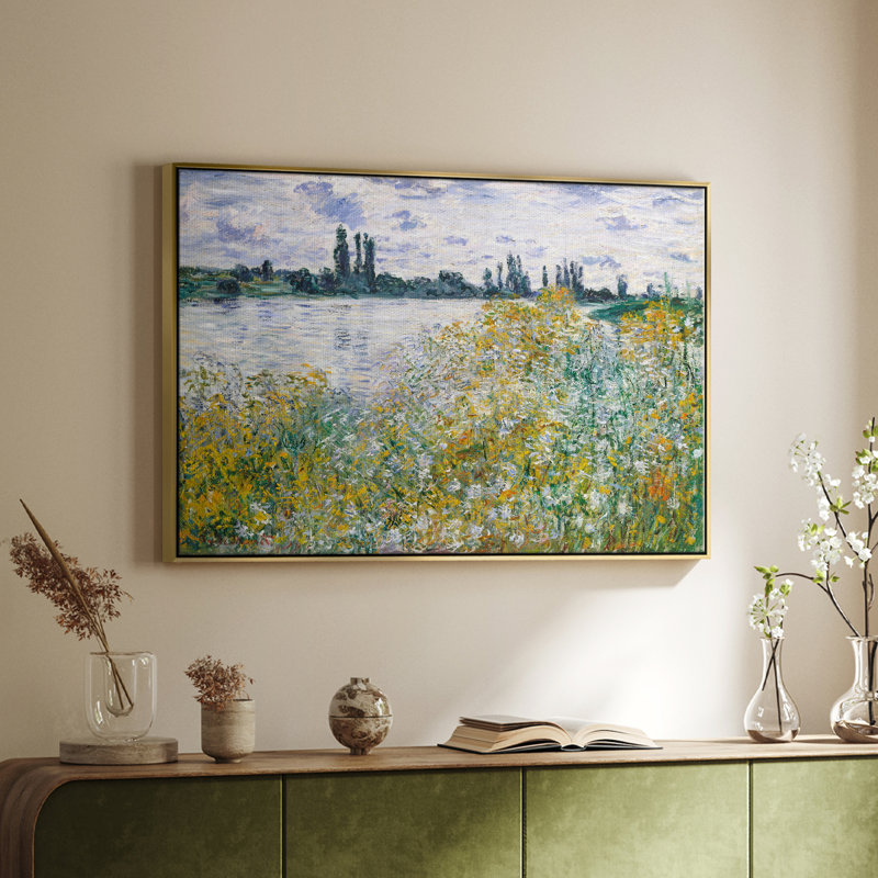 Paysage rétro-XXV III, H 25 po x l 37 po x P 2 po, Toile avec cadre flottant or