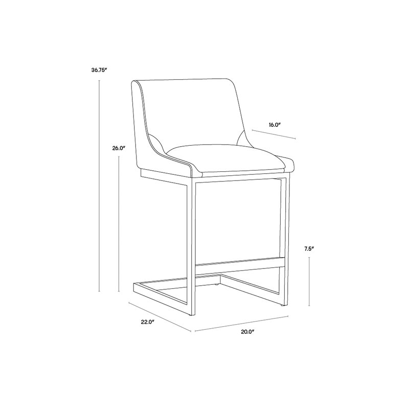 Holly Counter Stool - Abbington Burnt Orange, Light Grey, Counter Stool (26" Seat Height)