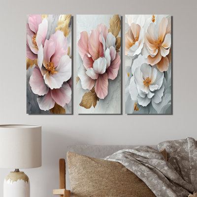 Blanc et rose, pivoines élégantes I - Collection de décorations murales pivoines
