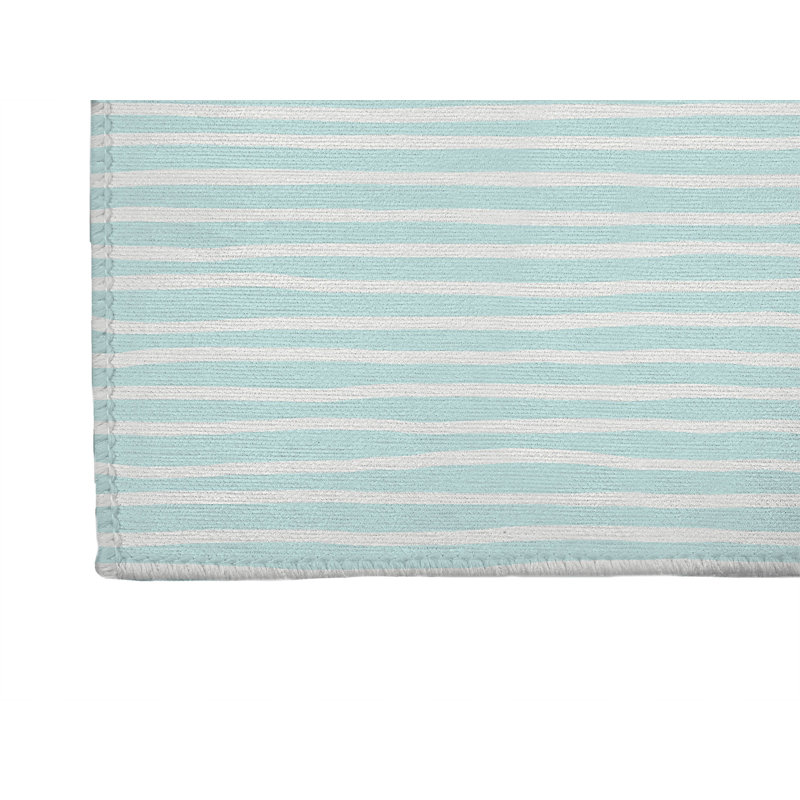 Tapis de cuisine Ribbon Play, Rectangle 5 pi x 7 pi, Bleu clair