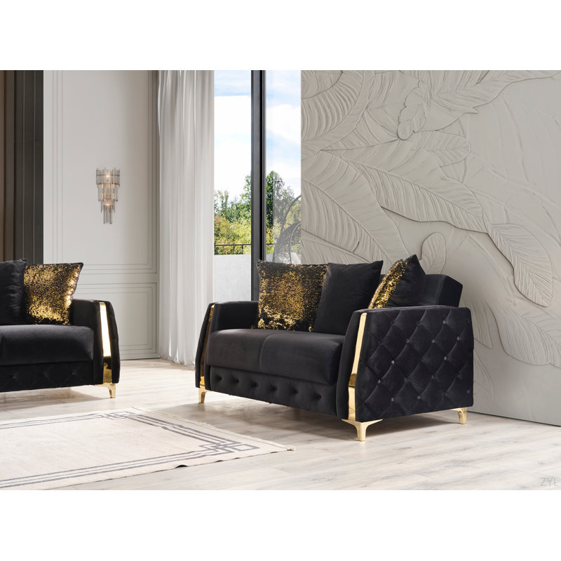 Causeuse confort de style moderne, Noir