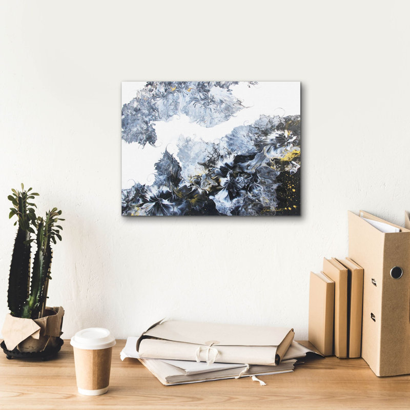 Toile épique Graffiti «Mystical Black Pouring» par Jean Plout, 34 po x 26 po, H 12 po x l 16 po x P 0,75 po