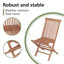 Chaise d'appoint de patio pliante en teck