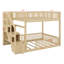 Lit superposé de style plancher avec escalier de rangement-129458471