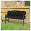 Coussin de banc d'extérieur capitonné 3 places avec dossier Outsunny, coussin de remplacement en polyester noir pour canapé de patio, balançoire ou canapé-1940492752
