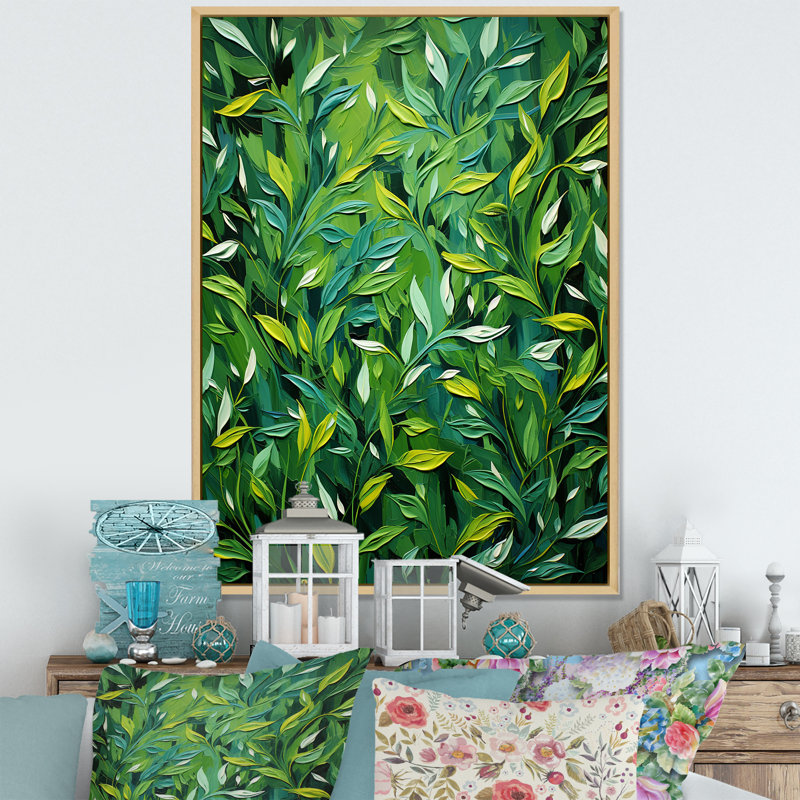 Herbs Tarragon Tales 4 - Art mural herbes florales, Cadre flottant brun, H 20 po x l 12 po