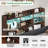 Ivy Bronx Farmhouse Queen Bed with LED Bookcase Headboard, 4 Storage Drawers & Charging Station, Rustic Brown-464654213-464654214