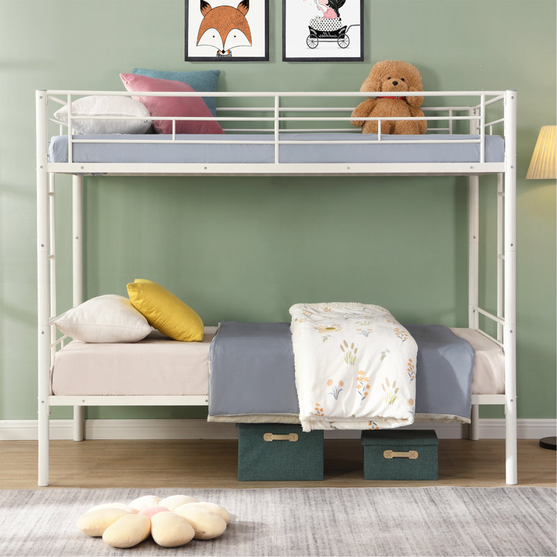 METAL BUNK BED  WHITE, White
