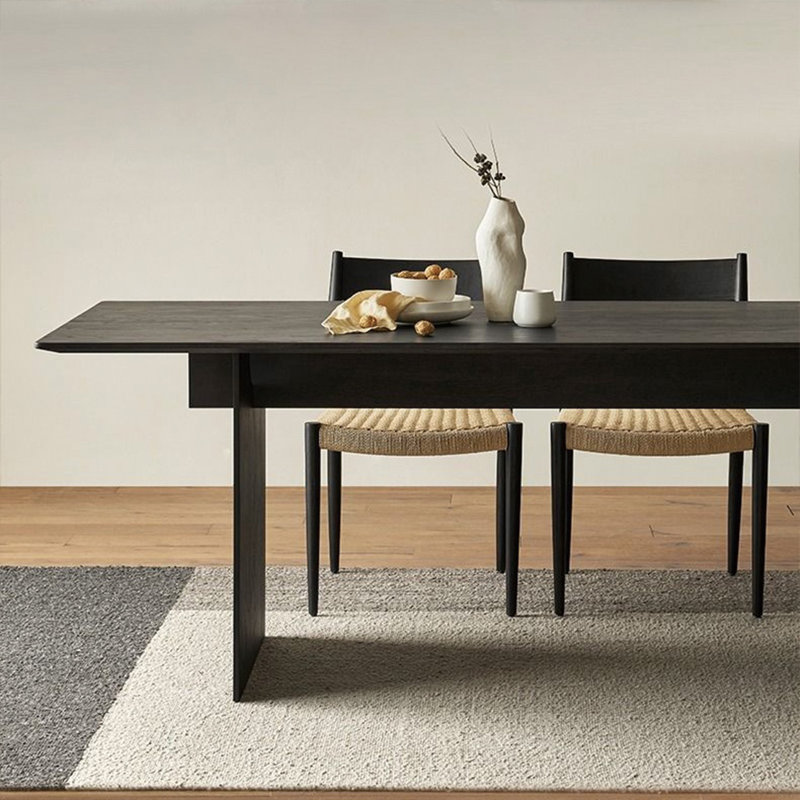 Solid wood environmental large dining table, 28.74"H x 70.86"L x 35.43"W, Black