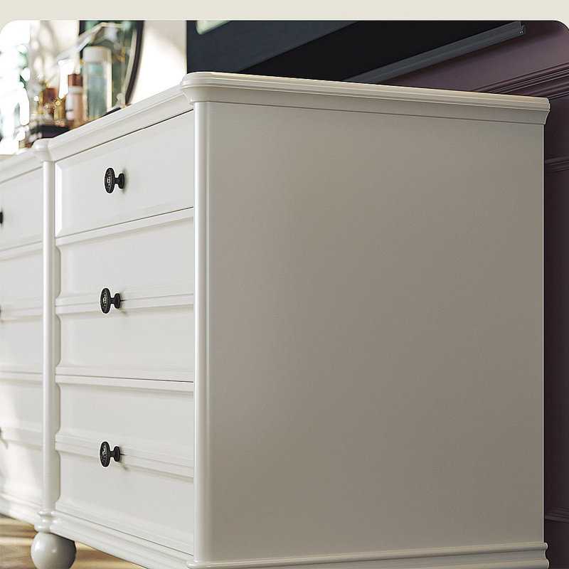 French StyleVintage Dresser Extending Makeup Table, Cream