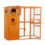 Enclos pour chat 68,89 "H, 4 espaces pour animaux avec 2 aires de repos et plateformes, toit imperméable, motifs colorés oranges pour le plaisir de plusieurs animaux de compagnie