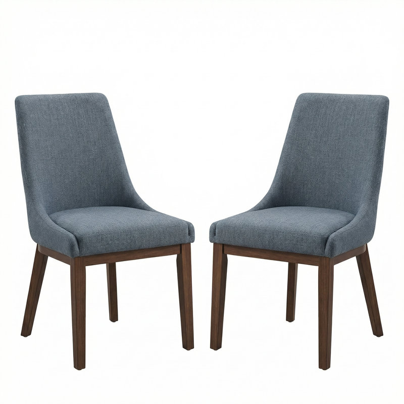 Chaises d'appoint de salle à manger rembourrées Paulson avec pieds en bois de noyer foncé (ensemble de 2)