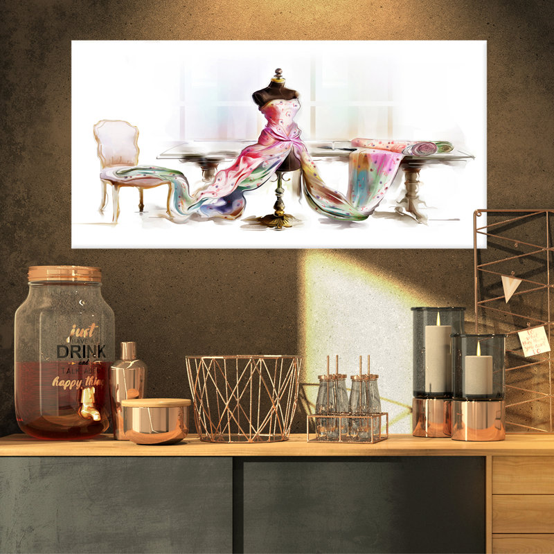 « encollé table mannequin' », peinture rose/blanc, H 12 po x l 46 po x P 1 po, H 36 po x l 46 po x P 1,5 po