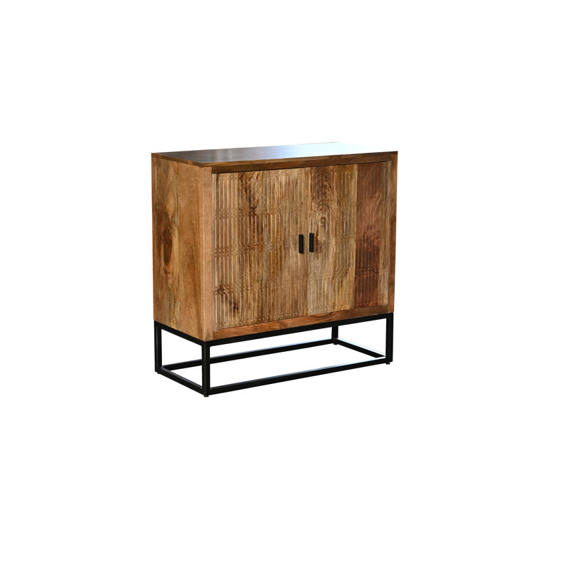 Javanie Brown Wood 2 Door Cabinet