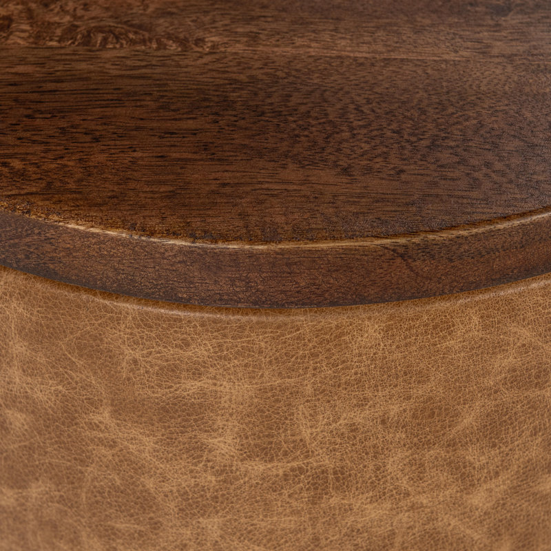 Andra Solid Wood End Table, Tan