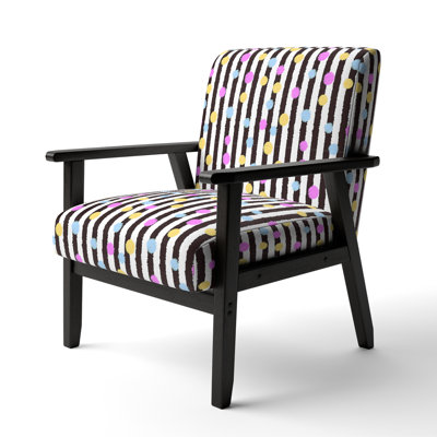 Fauteuil d'appoint rembourré à motifs roses et bleus