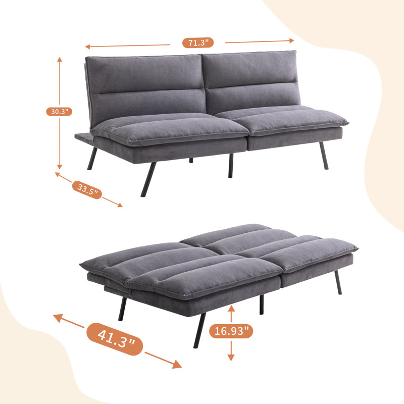 Canapé-lit futon Allantra, Noir clair