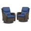 Chaise berçante rotative en osier d'extérieur Koba (ensemble de 2)-31052497-31052496