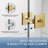 UKH07B 32-1/2 in. W x 80 in. H Frameless Fixed Shower Glass Panel  with U-Channel in and 3/8 in. Clear Glass in Satin Brass-123253523-123253514