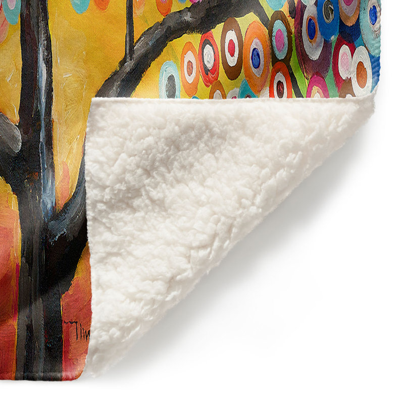 Couverture sherpa douce color tree v, l 51 po x L 60 po