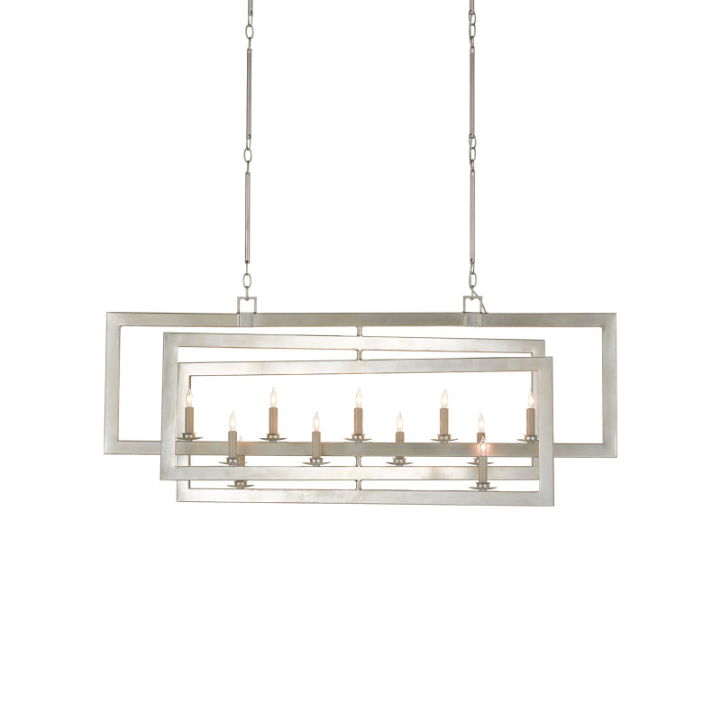 Middleton 11 - Light Contemporary Silver Leaf Unique/Statement Pendant