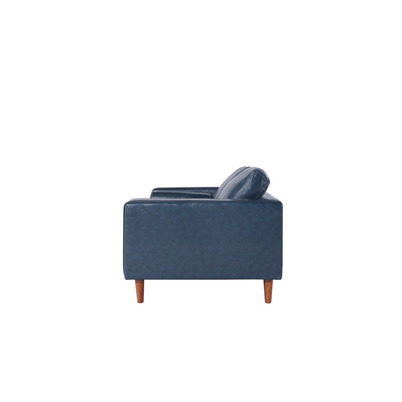 Imai Leather Armchair, Blue Genuine Leather