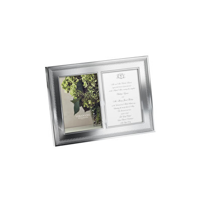 Vera Wang Grosgrain 5x7in Silver Double Picture Frame