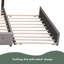 Lit plateforme tapissier avec 2 tiroirs et 1 lit gigogne simple TG, tissu de lin, grand-426651462